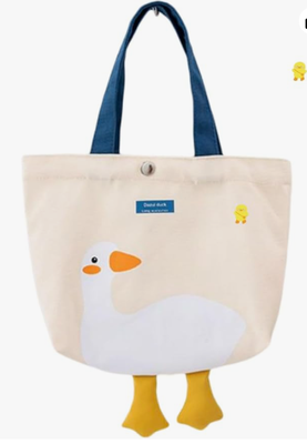 Tas Tote Canvas yang Cantik - Tas Tote Grafis untuk Makan Siang & Grocery