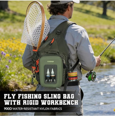 Tas Pancing dengan Workstation & Tempat Jaring | Muat hingga 2 kotak alat 3600, Sistem MOLLE, Ransel Ringan EVA Hardshell Outdoor