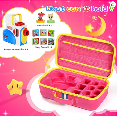 Hard Carrying Case Fits for Little Tikes Story Dream Machine Books Starter Set, Large Protective Travel Container Case for Storytime Audio Play Real for Littles Character Collection, (Hanya Kotak)