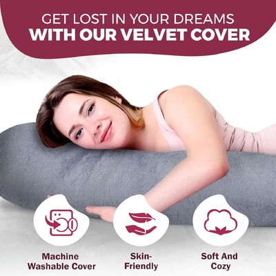 Bantal Kehamilan untuk Tidur ️ Bantal Kehamilan 57 inci untuk wanita hamil dengan penutup yang bisa dicuci yang bisa dilepas ️ Dukungan untuk punggung, perut, leher, kaki, & pinggul ️ Bantal Bentuk V C U untuk Seluruh Tubuh, Beruban Abu-abu