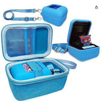 Tutup Silikon dan Hard Case Interaktif Digital Pet ∙ Aksesoris untuk Bitzee Original Virtual Electronic Pet Cases Pelindung dengan Lanyard (Teal)