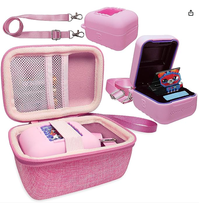 Tutup Silikon dan Hard Case Interaktif Digital Pet ∙ Aksesoris untuk Bitzee Original Virtual Electronic Pet Cases Pelindung dengan Lanyard (Teal)
