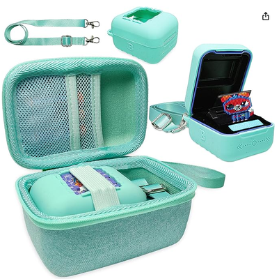 Tutup Silikon dan Hard Case Interaktif Digital Pet ∙ Aksesoris untuk Bitzee Original Virtual Electronic Pet Cases Pelindung dengan Lanyard (Teal)