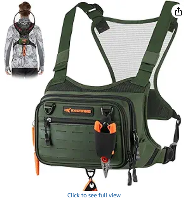 Tas Dada Pancing Tahan Air; Tas Pancing Pria | Meja Kerja EVA Zip-Down, Penyimpanan MOLLE, Tali Dada yang Dapat Disesuaikan dan Sistem Penyimpanan Multifungsi yang Serbaguna