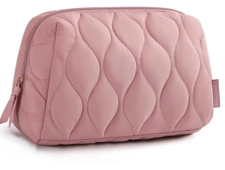 Tas Rias, Tas Kosmetik Perjalanan, Tas Rias Empuk Berlapis, Kotak Organizer Rias, Kantong Dompet Terbuka Lebar, Perlengkapan Perjalanan, Aksesori Perlengkapan Mandi Kuas