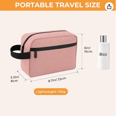 Tas Toiletries Gantung Pria Wanita Makeup Organizer Pink | Tas Toiletries Tahan Air untuk Perlengkapan Mandi, Alat Cukur & Tas Organizer Kosmetik Gantung, untuk Perjalanan, Kamar Mandi, Hadiah