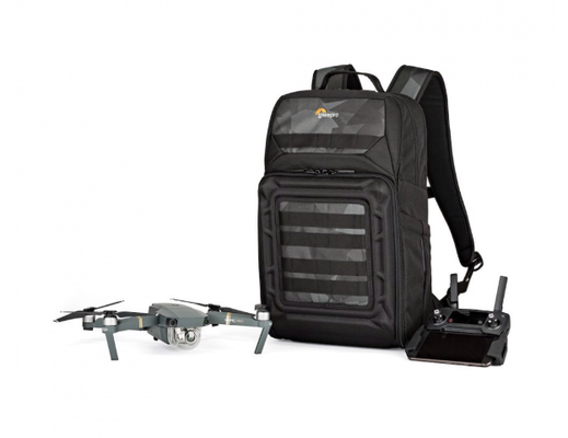 Ransel drone memberikan perlindungan benturan untuk drone dan menyediakan ruang untuk baterai tambahan, peluncur, laptop, tablet, dll.