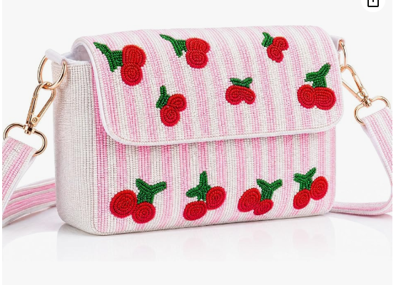 Tas Bahu Manik-manik Buatan Tangan untuk Wanita, Dompet Selempang Manik-manik 5 x 8 x 1,75 Inci