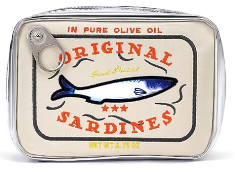 Cessfle Kaleng Sardines Makeup Bag, lucu Sardine Tin Fish Tas Kosmetik, Creative Cute Makeup Bag Kawaii Pencil Case Bag, Coquette Make Up Bag untuk Wanita