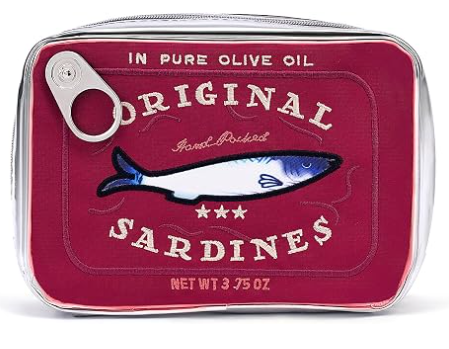 Cessfle Kaleng Sardines Makeup Bag, lucu Sardine Tin Fish Tas Kosmetik, Creative Cute Makeup Bag Kawaii Pencil Case Bag, Coquette Make Up Bag untuk Wanita