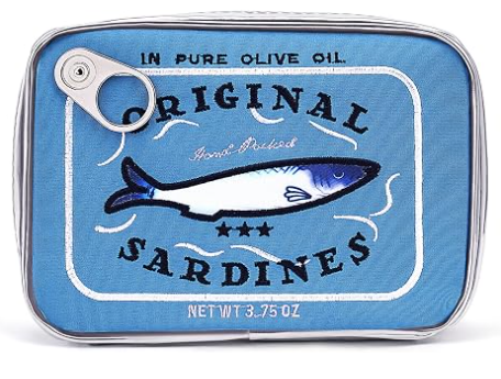 Cessfle Kaleng Sardines Makeup Bag, lucu Sardine Tin Fish Tas Kosmetik, Creative Cute Makeup Bag Kawaii Pencil Case Bag, Coquette Make Up Bag untuk Wanita