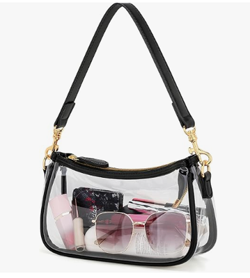 Tas Selempang Mini Hitam Kecil Wanita, Penutup Ritsleting Tas Bahu Imut | 2 Tali Lepas Pasang, Tas Ketiak Retro, Tas Selempang Klasik, Tas Tangan Wanita