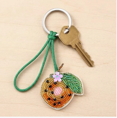 5PCS Patch Beaded Bag Charm Fruit Purse Charms for Handbags Summer Keychain 500.000 Tas Kecil Charm, Dragon Fruit Pomegranate Watermelon Orange Lemon Bag Charms, Beads And Rhinestones, Hand-Sewn