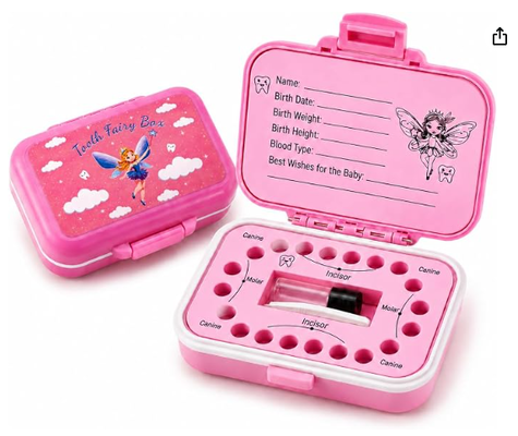 Koth Fairy Box & Baby Tooth Souvenir Case for Kids- Natural Wheat Straw & PP Material, Easy-Write EVA Liner
