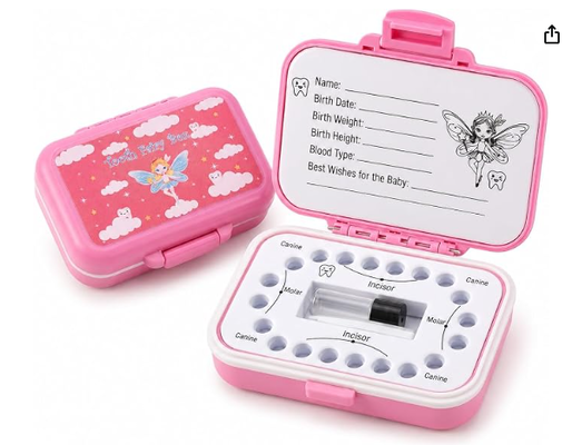 Koth Fairy Box & Baby Tooth Souvenir Case for Kids- Natural Wheat Straw & PP Material, Easy-Write EVA Liner