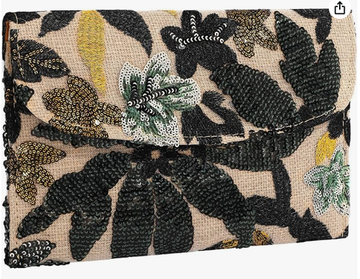Perhiasan Sequin Tas Manik-manik Kupu-kupu Bunga Manik-manik Kupu-kupu Kupu-kupu Malam Bunga untuk Wanita