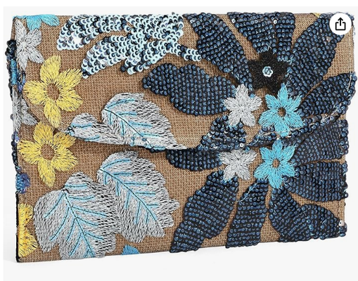 Perhiasan Sequin Tas Manik-manik Kupu-kupu Bunga Manik-manik Kupu-kupu Kupu-kupu Malam Bunga untuk Wanita