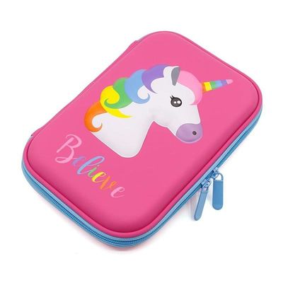 EVA Pencil Case tahan lama Hard Shell 3D Unicorn Design Storage Case Menyimpan hingga 60 pena Customisable Shape Style And Color