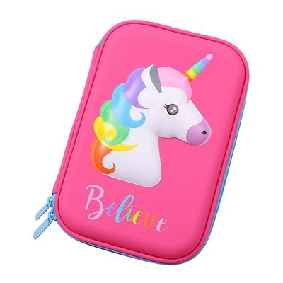 EVA Pencil Case tahan lama Hard Shell 3D Unicorn Design Storage Case Menyimpan hingga 60 pena Customisable Shape Style And Color