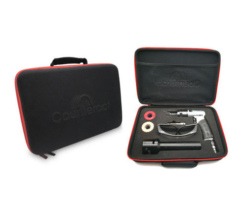 Warna Hitam 900D Polyester EVA Hard Shell Case Hand Carrying Rubber Patch