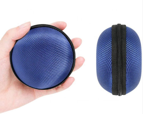 Bule Colors Zipper 75 Derajat EVA Hard Case Storage Earphone