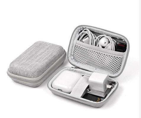Kasus Kantong Earphone Mini Tahan Air Lapisan Beludru Logo Embossing