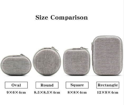 Waterproof Mini Hard Travel EVA Hard Case dengan Storage Zipper Velvet Lining dan Multiple Material Choices untuk Earphone