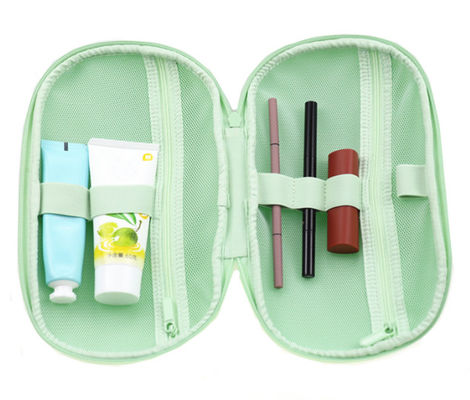 Tas Travel Organizer Perlengkapan Mandi EVA Hijau Mint 600D Mesh Kantong Di Dalam