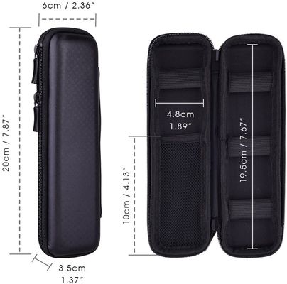 Kantong Pensil Kasus Keras EVA 3D Hitam 1800D Polyester PU Leather