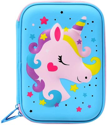 Tahan Air 3D Unicorn Kasus Pensil Warna Pantone Logo Embossing