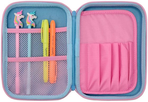 Tahan Air 3D Unicorn Kasus Pensil Warna Pantone Logo Embossing
