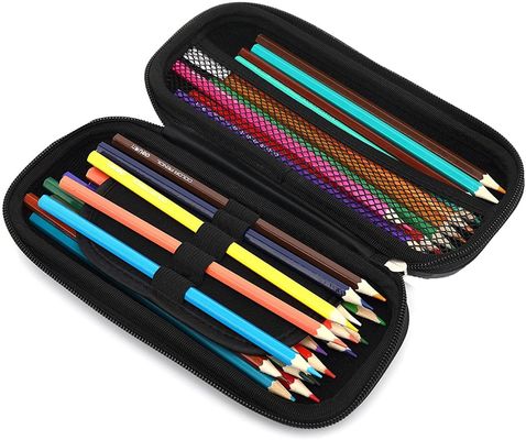 EVA Pencil Case Polyester tahan lama dan PU Konstruksi Kulit dengan lapisan kain lembut dan beberapa kompartemen interior