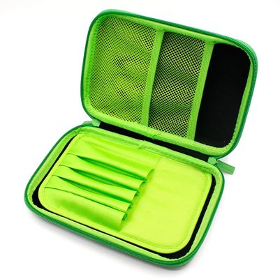 Tempat Pensil Bergaya EVA Hijau Neon Lapisan Kain Kapasitas Besar