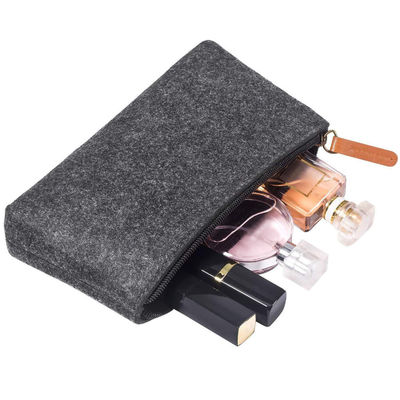 Portable tahan lama 3mm dirasakan EVA Pencil Case dalam nilon abu-abu gelap desain ringan sekali pakai cocok untuk kantor sekolah dan mahasiswa