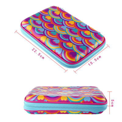 Custom EVA Pencil Case Portable Zipper Design Ringan tahan lama digunakan kembali Eco Friendly Kantong penyimpanan alat tulis untuk anak-anak dan siswa