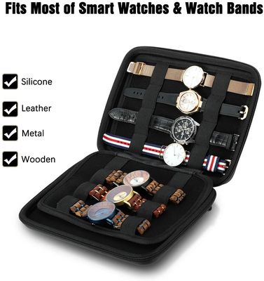 CE 1680D Polyester EVA Watch Carry Case, Logo Cetak Layar Sutra