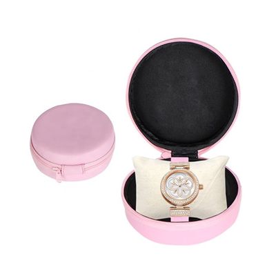 Pink Spandex PU Hard EVA Luxury Watch Travel Case Untuk Pria Wanita