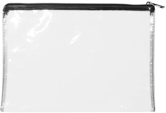 Kantong Uang Ritsleting 12x8.7 inci yang dapat didaur ulang Tas PVC Transparan Dengan Ritsleting
