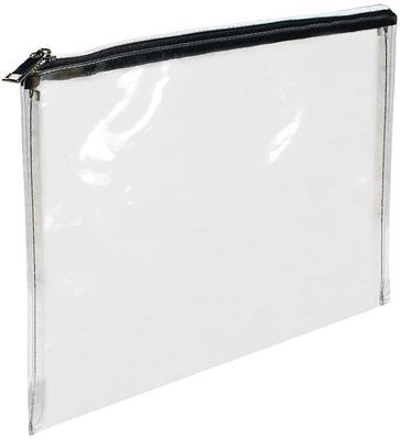 Tas Bank Ritsleting PVC Transparan Tahan Lama 12x87 Inci Pencetakan Logo Khusus dan Pilihan Desain