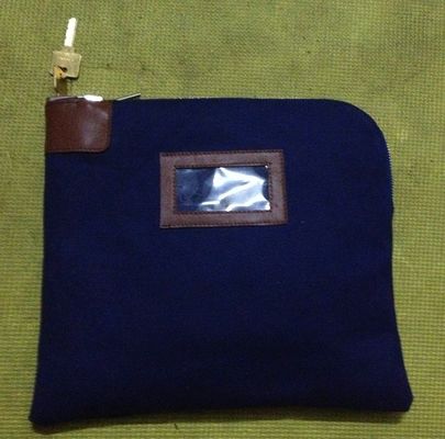 ODM OEM Kanvas 11X6inch Zippered Bank Deposit Bags Dengan 2 Kunci Kanvas Kunci Zipper Bank Deposit Bag Dengan PVC Pocket Dengan 2 Kunci Zipper Bank Bag