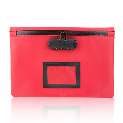 Polyester ODM Multi Function Zipper Bank Bags Dapat Digunakan Kembali Dengan Jendela ID
