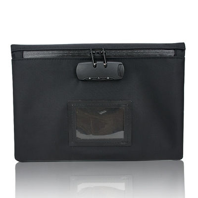 Polyester ODM Multi Function Zipper Bank Bags Dapat Digunakan Kembali Dengan Jendela ID