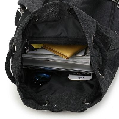CE Travel Draw String Tas ransel tahan air kecil 210D Nylon Canvas Travel Draw String Waterproof Backpacking Tas ransel dengan tali bahu