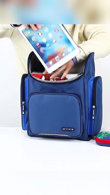 Shockproof Sekolah Waterproof Tas ransel 600D Polyester Nylon Pu Kulit