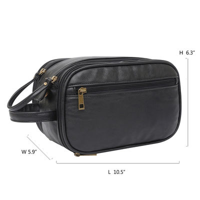 Jual Panas Pria Toilet Kits Waterproof PU Kulit Bahan Travel Zipper Tas