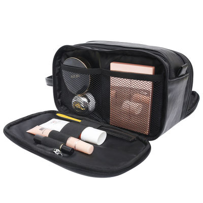 Jual Panas Pria Toilet Kits Waterproof PU Kulit Bahan Travel Zipper Tas