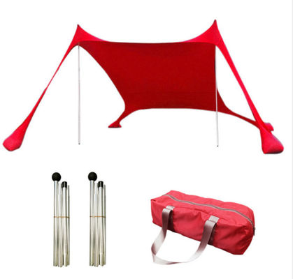 Ultraviolet Proof Beach Sun Shade Tent ROSH Disetujui Ukuran 4X4M