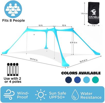 Ultraviolet Proof Beach Sun Shade Canopy 180GSM Bahan Lycra UPF 50+