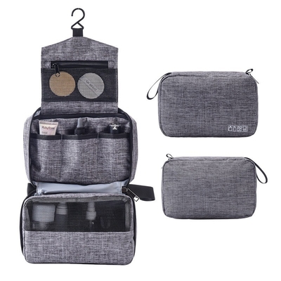 Travel 600D Polyester Fabric Toiletry Wash Bag Makeup Storage Dengan Lining 210D
