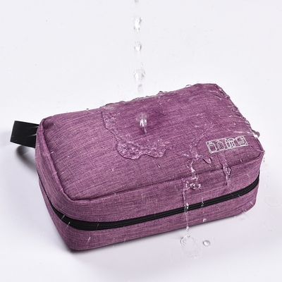 Travel 600D Polyester Fabric Toiletry Wash Bag Makeup Storage Dengan Lining 210D